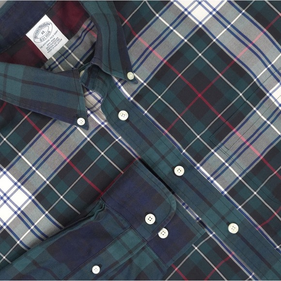 Brooks Brothers Other - Brooks Brothers Shirt Mens XL Green Plaid Non Iron Supima Cotton Button Down